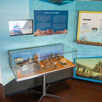 Gallery at the Fundy Geological Museum. Bay of Fundy display.